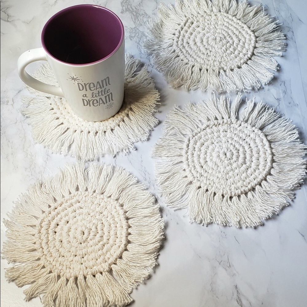 New handmade boho cup coasters